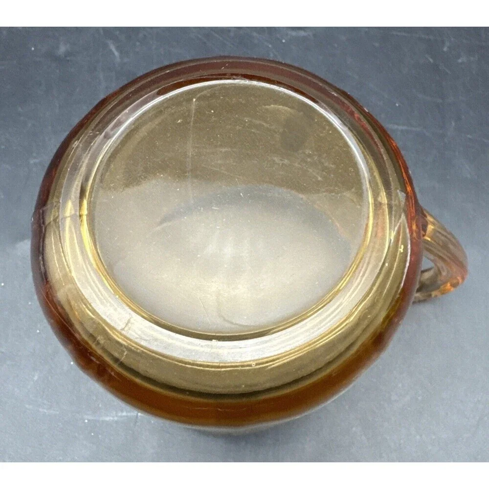 VTG Cambridge AMBER‎ Glass Creamer & Open Sugar Set